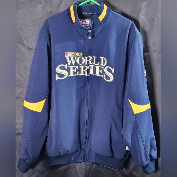 Magestic Cool Base 2008 WORLD SERIES Full Zip JACKET SIZE XXL CLEAN!!!! Vintage, - Picture 1 of 8